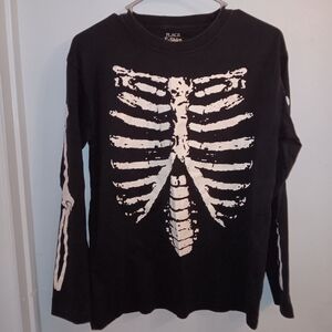 PLACE Kids Skeleton Bones Long Sleeve Shirt Black XL 14